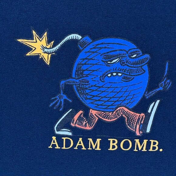 The Hundreds Adam Bomb Men L Shirt Navy Blue Graphic Streetwear Cartoon Bomb VTG - Picture 3 of 7